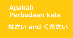 Apa sih perbedaan NASAI なさい dan KUDASAI ください?